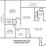 Floor Plan 3 - 2 Bedroom Deluxe 1,000 Square Feet
